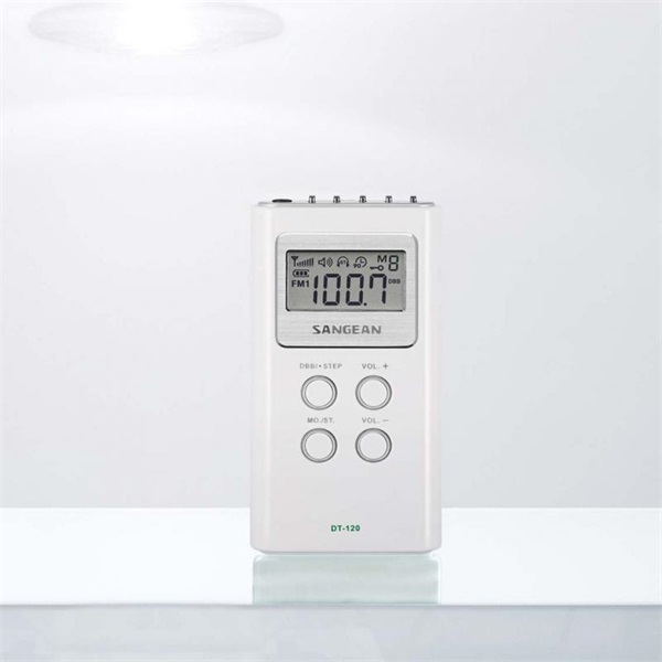 Sangean DT-120W AM/FM sztereó szintézeres fehér zsebrádió Sangean DT-120W AM/FM sztereó szintézeres fehér zsebrádió