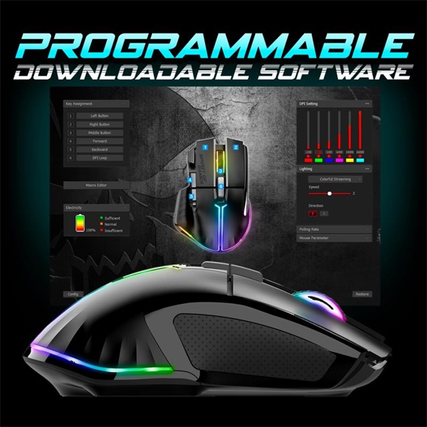 Spirit of Gamer  PRO-M5 Wireless Egér vezeték nélküli Fekete 