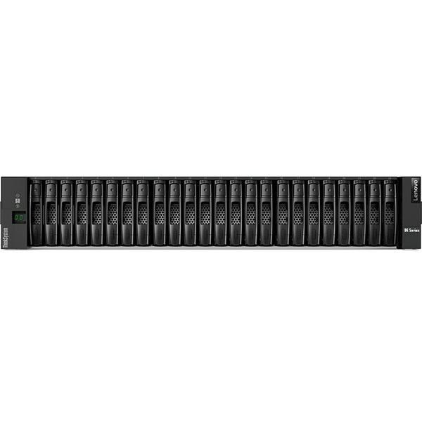 LENOVO DE storage - DE2000H SFF külső tároló, (2x 8GB Cache), 2x (16G FC, 4-ports + 2 db Universal SFP+ Modul)
