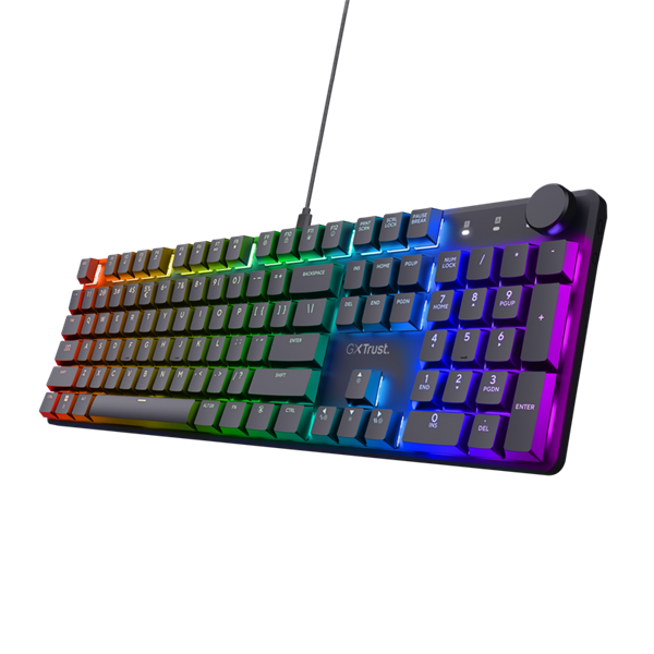 Trust Billentyűzet Gamer GXT866 Torix Mechanikus Huano switch RGB LED háttérvilágítás USB fekete angol Trust Billentyűzet Gamer GXT866 Torix Mechanikus Huano switch RGB LED háttérvilágítás USB fekete angol