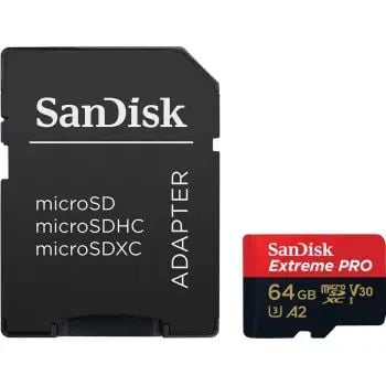 64GB microSDXC Sandisk Extreme Pro CL10 A2 V30 + adapter (SDSQXCU-064G-GN6MA / 214503) 64GB microSDXC Sandisk Extreme Pro CL10 A2 V30 + adapter (SDSQXCU-064G-GN6MA / 214503)