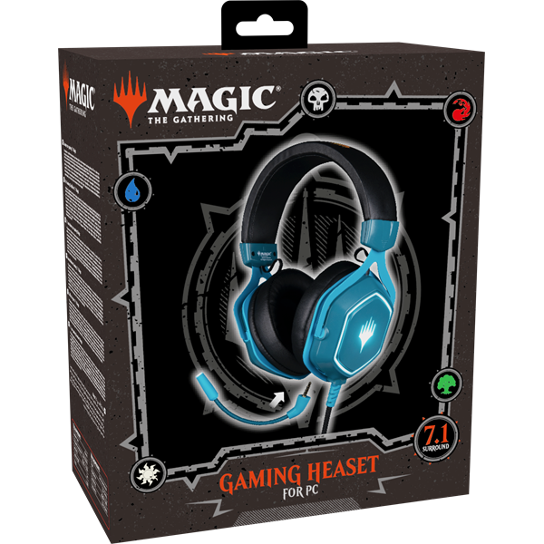KONIX - MAGIC THE GATHERING 7.1 Fejhallgató Vezetékes Gaming Stereo Mikrofon  Kék-Fekete
