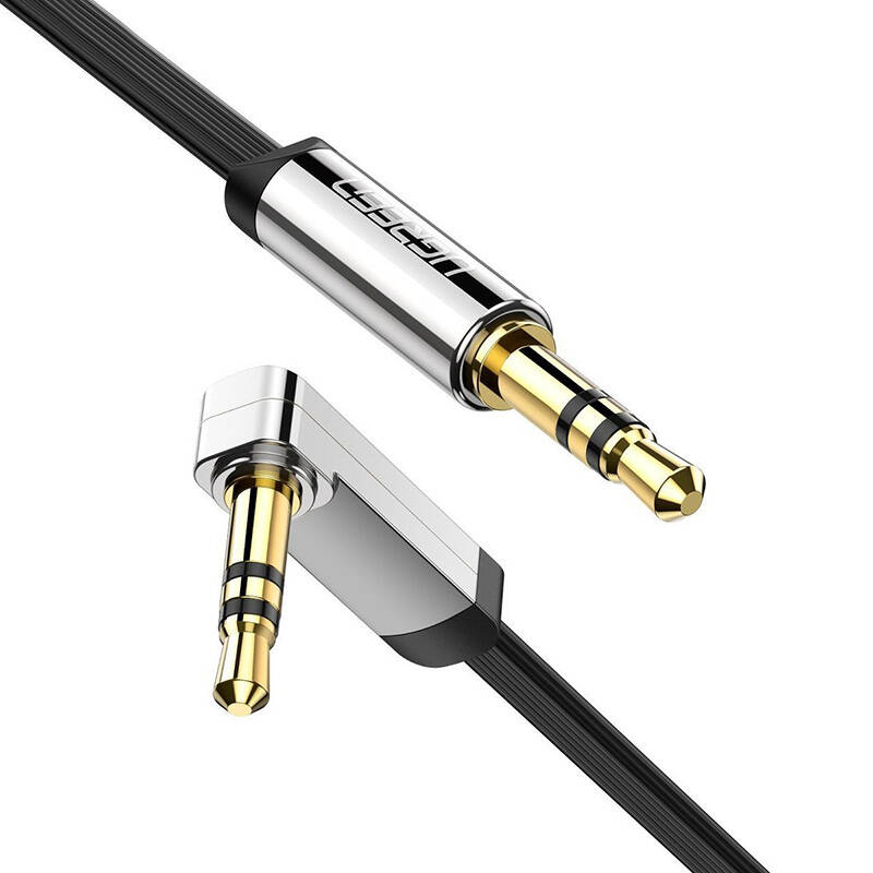 Szögletes mini jack kábel 3,5 mm AUX UGREEN lapos 1 m (fekete) Szögletes mini jack kábel 3,5 mm AUX UGREEN lapos 1 m (fekete)