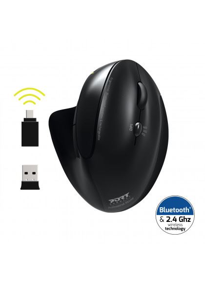 Port 900706-BT Connect ergonómikus újratölthető Bluetooth egér fekete Port 900706-BT Connect ergonómikus újratölthető Bluetooth egér fekete