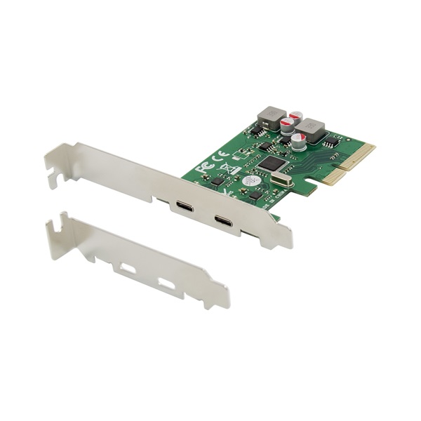 Conceptronic EMRICK08G PCIe x4 to 2x USB-C 3.2 Gen2, saját tápellátás Bővítőkártya 
