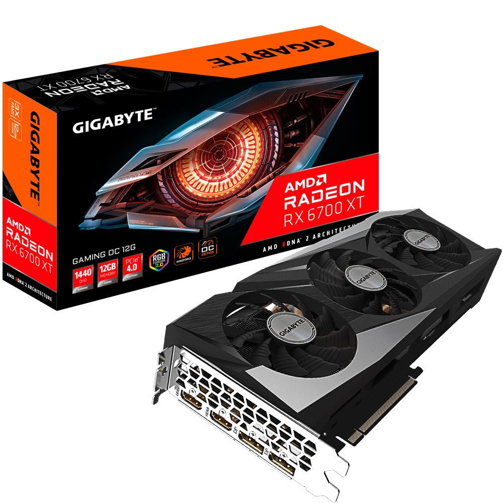 Gigabyte Radeon RX 6700 XT 12GB Gaming OC videokártya (GV-R67XTGAMING OC-12GD)