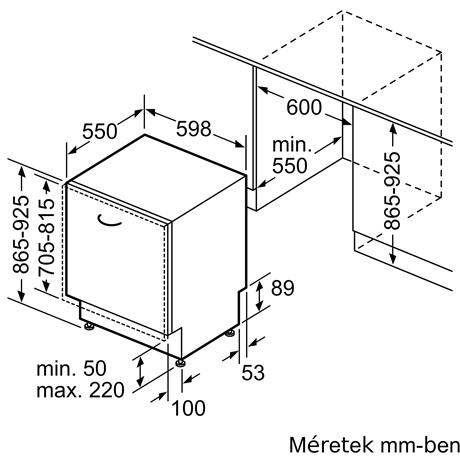 Bosch SBH6TCX01E MOSOGATÓGÉP BEÉPÍTHETŐ 14 TERÍTÉK INTEGRÁLT