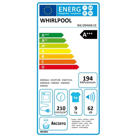 Whirlpool W6 D94WB EE szárítógép fehér