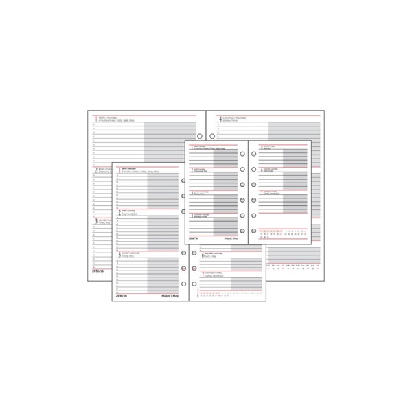 Realsystem 3/400 éves heti beosztású gyűrűs naptár kiegészítő