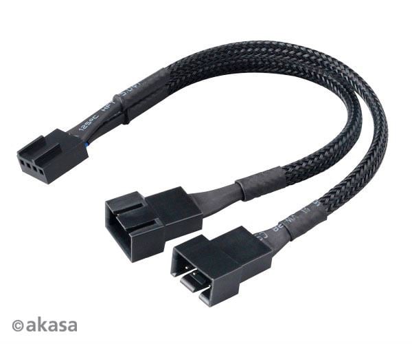 Akasa 2x 4pin PWM ventilátor kábel 15cm (AK-CBFA04-15)