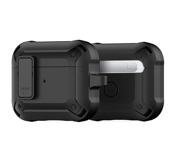 Dux Ducis PECO műanyag tok (erős ütésállóság + karabíner) FEKETE Apple AirPods 3 (GP-154716)
