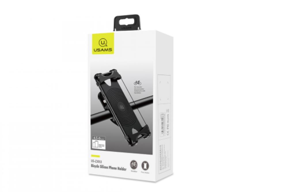 Usams ZJ53ZJ01 kerékpáros szilikon telefontartó fekete (1337674)