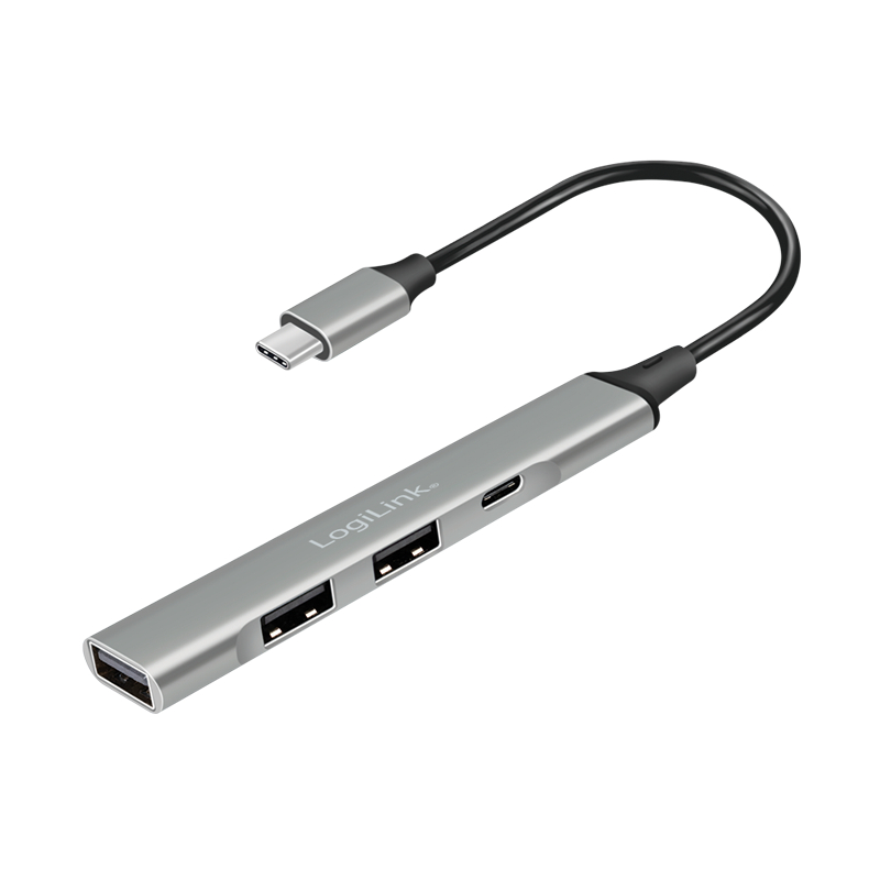 Logilink USB 3.2 Gen 1, 4 portos USB-C hub, vékony kialakítás, alumínium ház (UA0416) Logilink USB 3.2 Gen 1, 4 portos USB-C hub, vékony kialakítás, alumínium ház (UA0416)