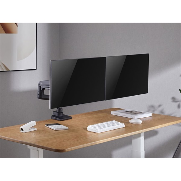 Equip  650182  17"-35"  2 monitor  dönthető  forgatható  Max.: 2x20kg Monitor Asztali konzol  fekete 