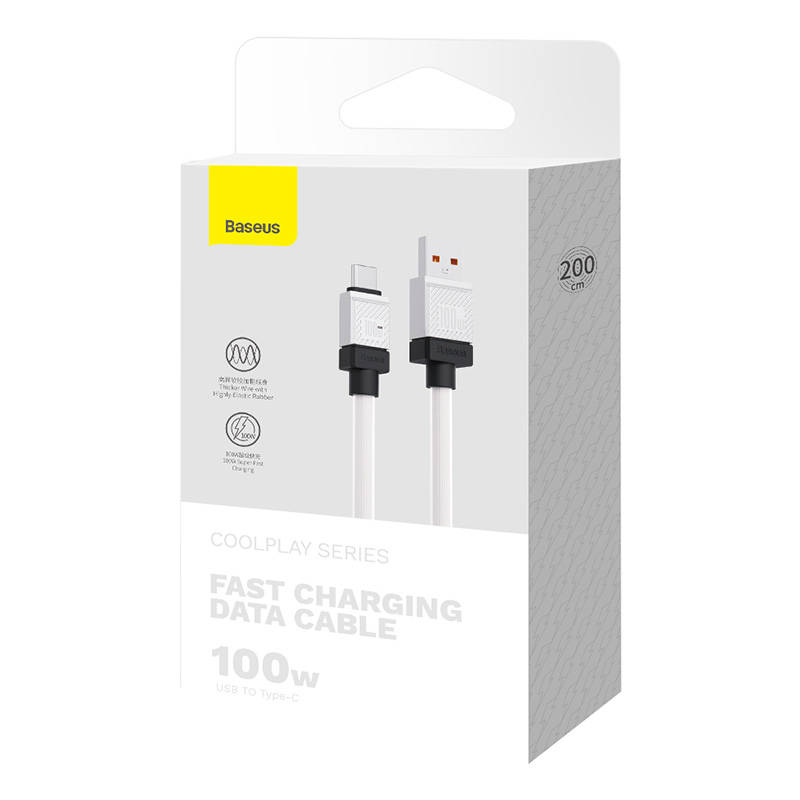 Cable USB do USB-C Baseus CoolPlay 100W 2m (white) Cable USB do USB-C Baseus CoolPlay 100W 2m (white)