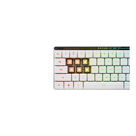  ASUS ROG Falchion RX Low Profile vezeték nélküli billentyűzet  Fehér HU  Piros 