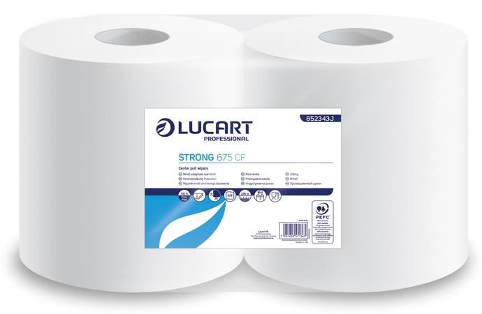 Lucart Strong 675 CF törlőkendő, tekercses belső adagolású fehér (852343)