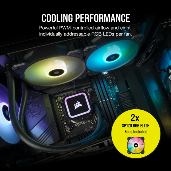 CORSAIR H100x ELITE, 240mm Radiator, Liquid CPU Hűtő