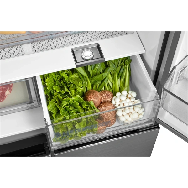 Midea MDRM691FIE46 négyajtós Hűtő:345L  Fagyasztó:170L  No frost Side by side hűtőszekrény Inox