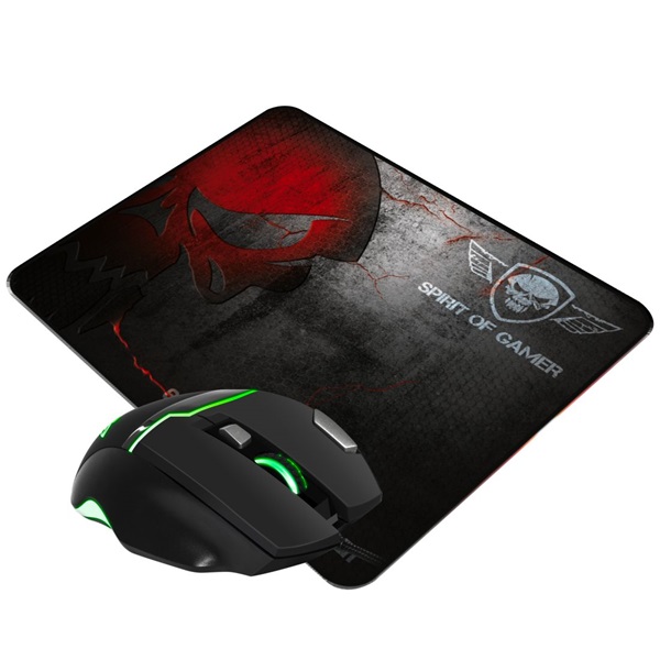 Spirit of Gamer Elite-M10 USB 4000DPI fekete gamer egér + egérapad
