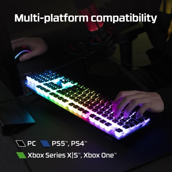HyperX Mechanikus Billentyűzet   Alloy Origins Aqua  Vezetékes  USB  81 gomb  HX Aqua switch angol kiosztás Fekete 