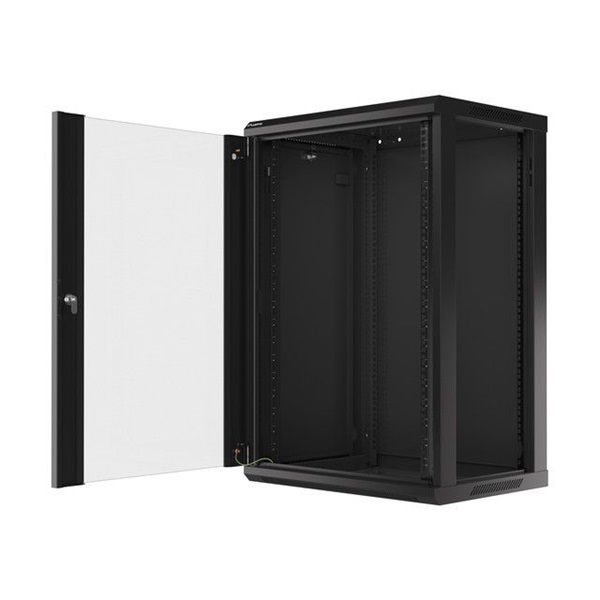 Lanberg 19" 18U Falra szerelhető Rackszekrény Black