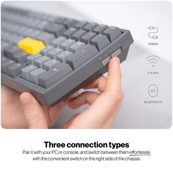 Endorfy Wireless Billentyűzet  Celeris 1800  RGB  Gateron Yellow Switch mechanikus 100 gomb  1,8m US