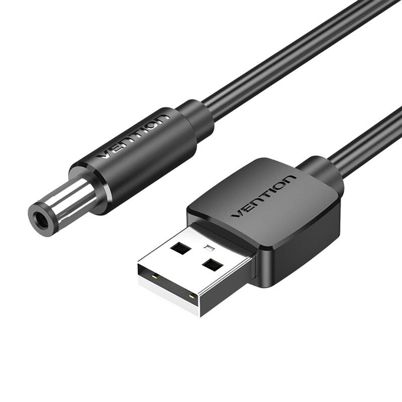 USB to DC 5.5mm Power Cable 1.5m Vention CEYBG (black)