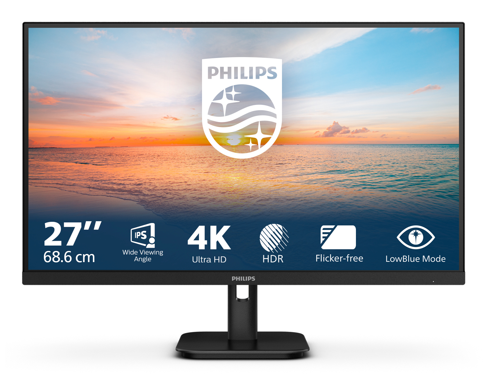 PHILIPS 27" 27E1N1800A/00 Monitor - 3840x2160,  4K, LED, IPS, Hangszóró, Fekete