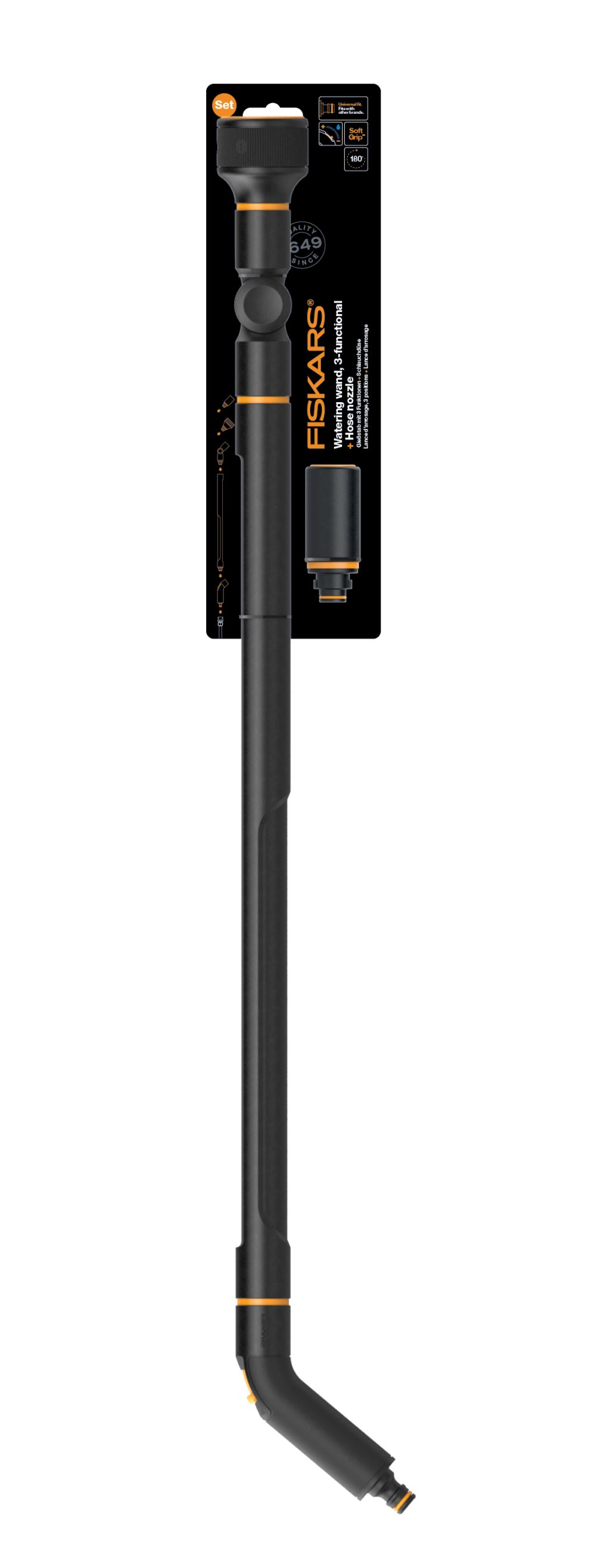 Fiskars 1056492 Comfort 3 funkciós öntözőrúd + állítható locsolópisztoly fej