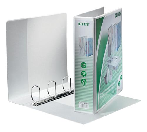 LEITZ  panorámás 4 gyűrű D alakú 77 mm A4 Maxi PP Gyűrűs könyv Fehér