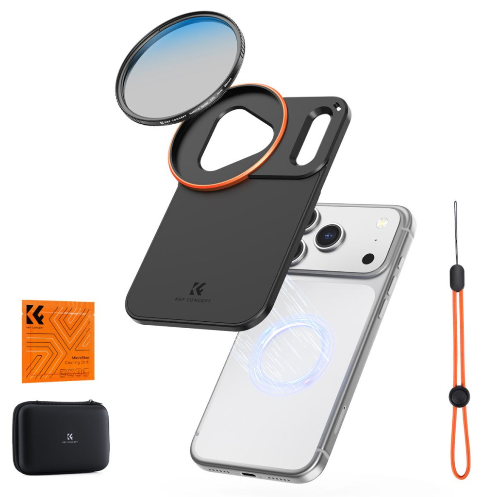 K&F Concept MagSafe szűrőtartó adapter 58 mm CPL szűrővel iPhone 17 Pro Max