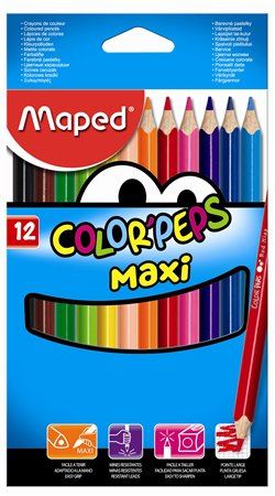 Maped "Color`Peps Maxi" színes ceruza készlet 12db (IMA834010) Maped "Color`Peps Maxi" színes ceruza készlet 12db (IMA834010)
