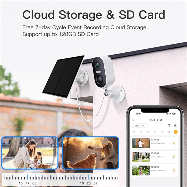 Arenti  GO1 + SP2  3MP 2,4mm kültéri IR10m  6700mAh  microSD  IP wifi csempekamera