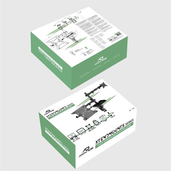 Advance   XTENDMOUNTS FLEX  17-32" Max.: 2x9kg  dönthető  forgatható Monitor/Notebook Asztali konzol  Fekete 