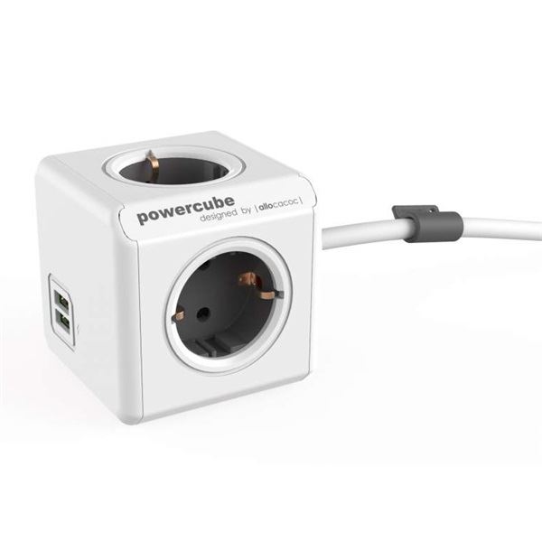 Allocacoc PowerCube Extended USB hálózati elosztó 3m fehér-szürke  (1407/DEEUPC) Allocacoc PowerCube Extended USB hálózati elosztó 3m fehér-szürke  (1407/DEEUPC)