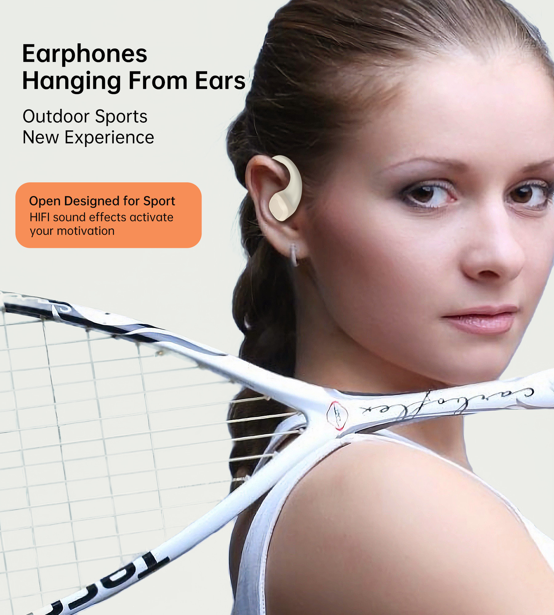 Choetech BH-T25 Wearable Stereo Open-Ear Wireless Bluetooth  Fülhallgató Elefántcsont  