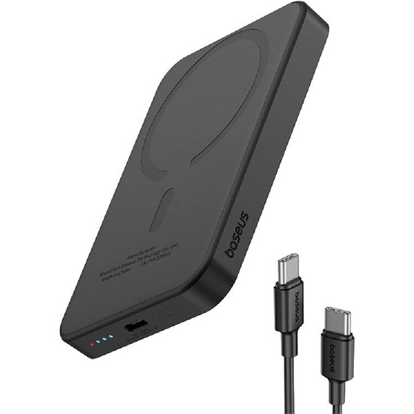 Baseus P10064101123-00 MagPro Magnetic 5000mAh 20W MagSafe fekete power bank Baseus P10064101123-00 MagPro Magnetic 5000mAh 20W MagSafe fekete power bank