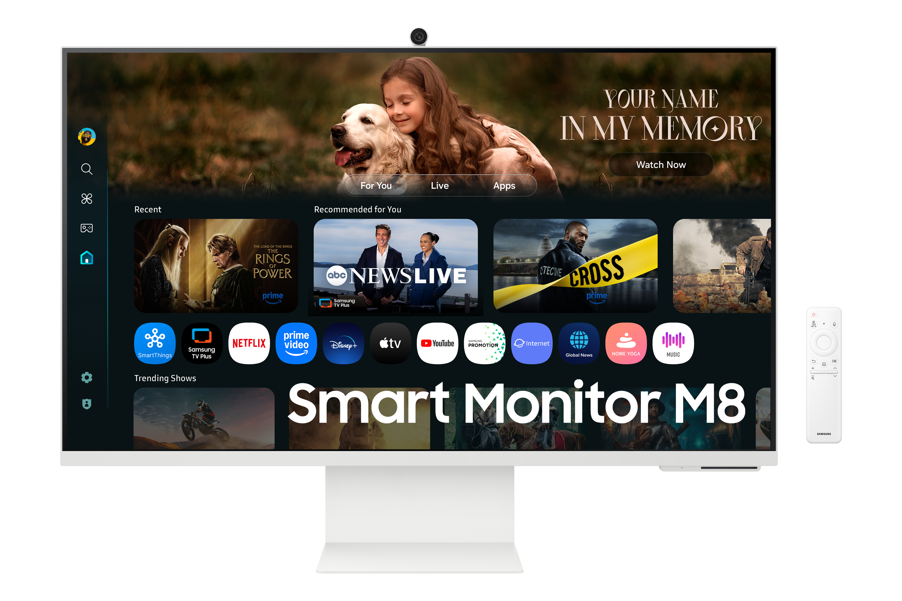 Samsung 32" LS32FM801UUXDU  M8 M80D Monitor - 3840x2160, 4K, LED, IPS, Hangszóró, Wifi, Bluetooth, webOS, Fehér