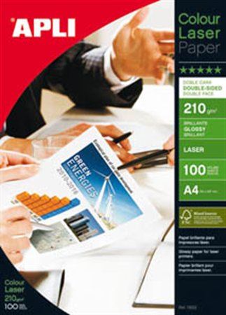 APLI Fotópapír "Premium Laser" A4 210g 100db fényes kétoldalas (11833)