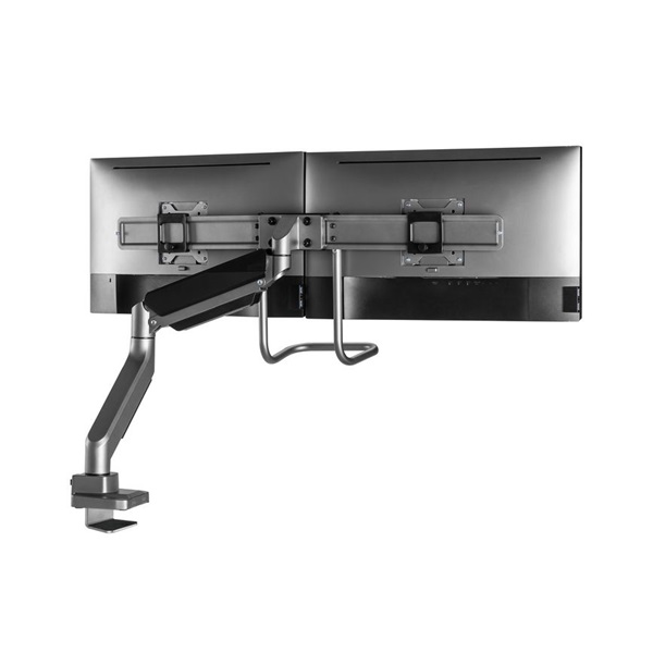 Equip  650161  17"-32" 2 monitor dönthető forgatható Max.: 2x9kg  Monitor Asztali konzol  fekete/ezüst 