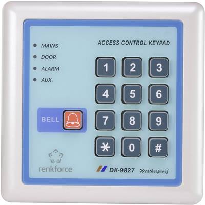 Kódzár, süllyeszett, megvilágított billentyűzet, IP65, Renkforce 1582598 Kódzár, süllyeszett, megvilágított billentyűzet, IP65, Renkforce 1582598