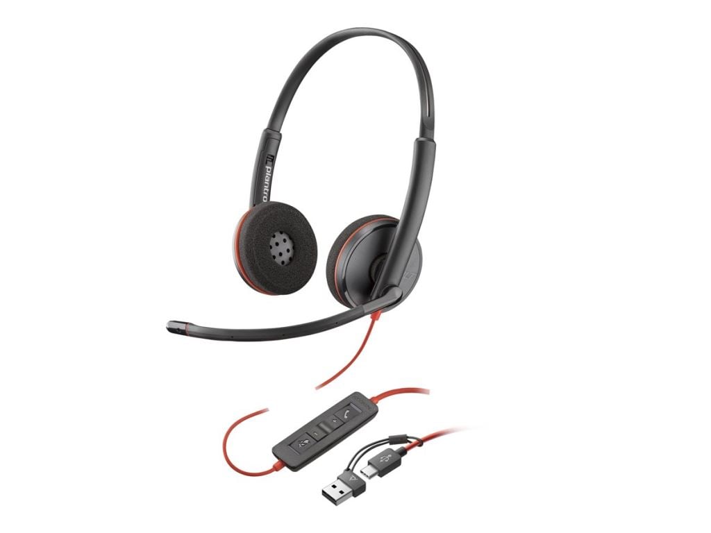 Poly  8X228AA Blackwire 3220 USB-C headset + USB-C/A adapter 