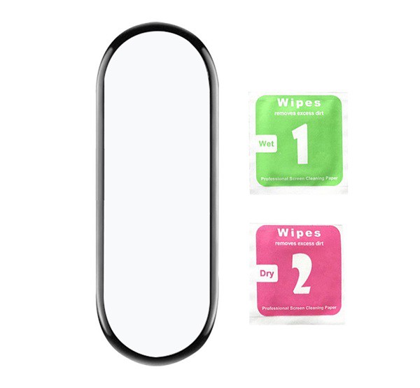Képernyővédő fólia törlőkendő (karcálló) FEKETE [Xiaomi Mi Band 5]
