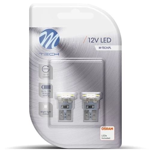 M-Tech T10 LED P 6x3528 SMD fehér színű pár (72LB079W)