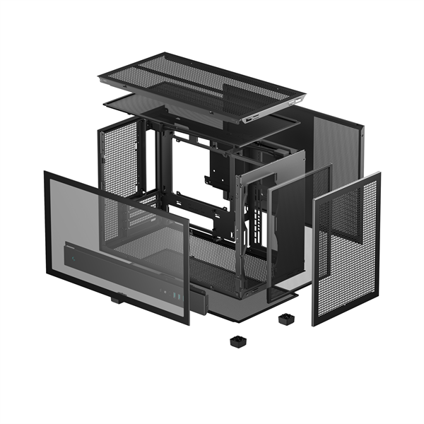 DeepCool CH260 Mini-ITX/Micro ATX (BTF)  2xUSB3.0  Type-C Számítógépház    Fekete 