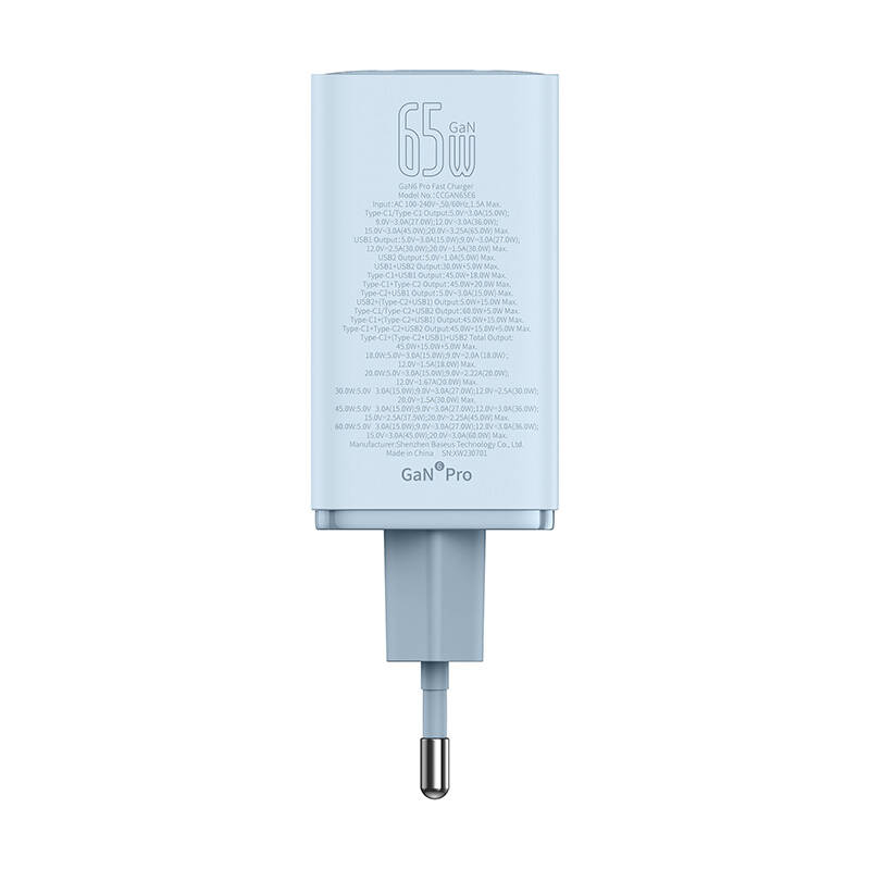 Baseus GAN6 Pro gyorstöltő, 2xUSB-C + 2xUSB, 65W