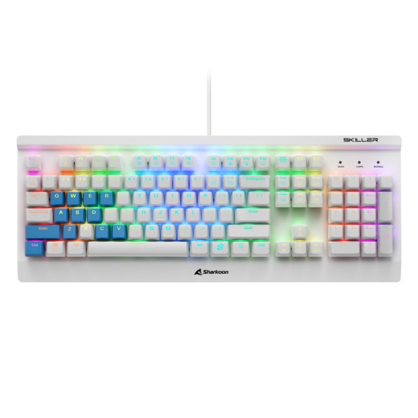 Sharkoon Billentyűzet Mechanikus - Skiller SGK3 White/Red (Kailh Red mechanika; Világítás; fehér; angol) Sharkoon Billentyűzet Mechanikus - Skiller SGK3 White/Red (Kailh Red mechanika; Világítás; fehér; angol)