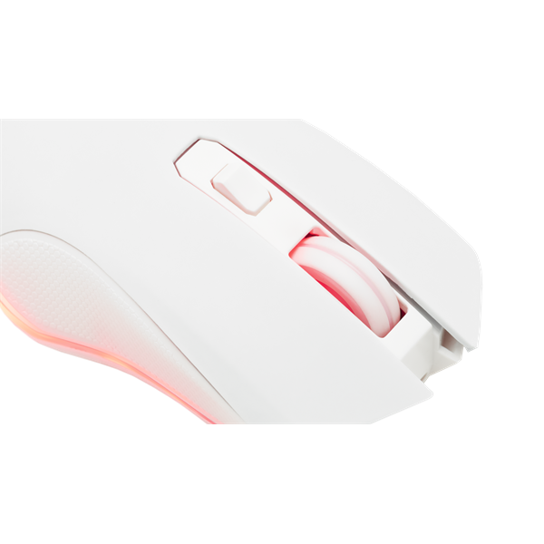 The G-Lab  KULT HELIUM WL W 3200 DPI RGB LED Vezeték nélküli Gamer Egér Fehér 
