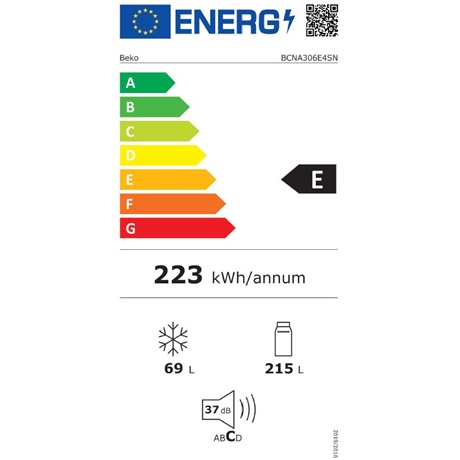 Beko BCNA306E4SN Beépíthető alulfagyasztós hűtőszekrény Beko BCNA306E4SN Beépíthető alulfagyasztós hűtőszekrény
